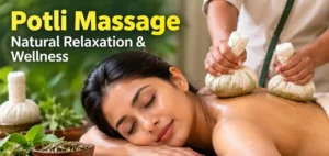 Potli Massage in Hyderabad using warm herbal pouches during a relaxing spa treatment