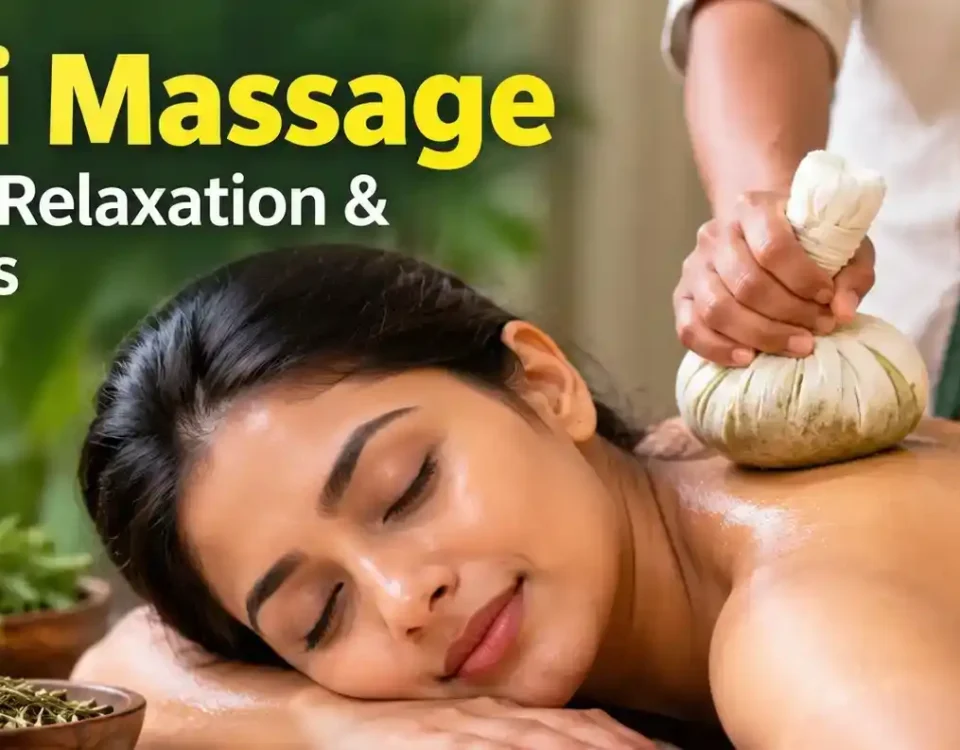 Potli Massage in Hyderabad using warm herbal pouches during a relaxing spa treatment