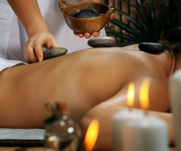 portrait of young beautiful woman  in spa environment